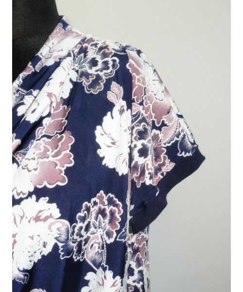 Bluzka typu woda z rękawkiem kimono - pastelowe piwonie